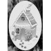 4" x  6" Oval Gingerbread House | (Static Cling)