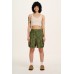 Avery - Cotton Cargo Shorts in Green Trix Floral Print