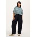 Beau - Balloon Brushed Cotton Trousers in Black