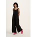 Bellamy - Wide Leg Cotton Jumpsuit in Black