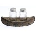 Wilcor Canoe Natural Salt And Pepper Shakers