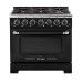Unique 36" Classic Retro Convection Gas Pro Range (Electronic Ignition)