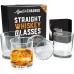 Aged & Charred Classic Crystal Clear Whiskey Glasses Set of 4 - Crystalline Scotch & Bourbon Glass for Whiskey Enthusiasts
