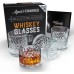 Aged & Charred Old Fashioned Whiskey Glasses Set of 4 - Premium Crystalline Bourbon Glass - Scotch Glasses Sophisticated Design - Elegant Whiskey Bourbon Gift Box for Men